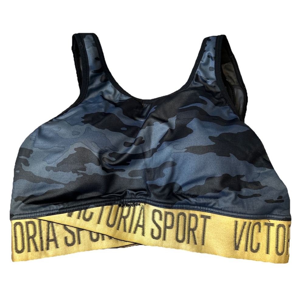 Victoria Sport Victorias Secret Size S Sports Bra Camo Green Black Yellow #3747